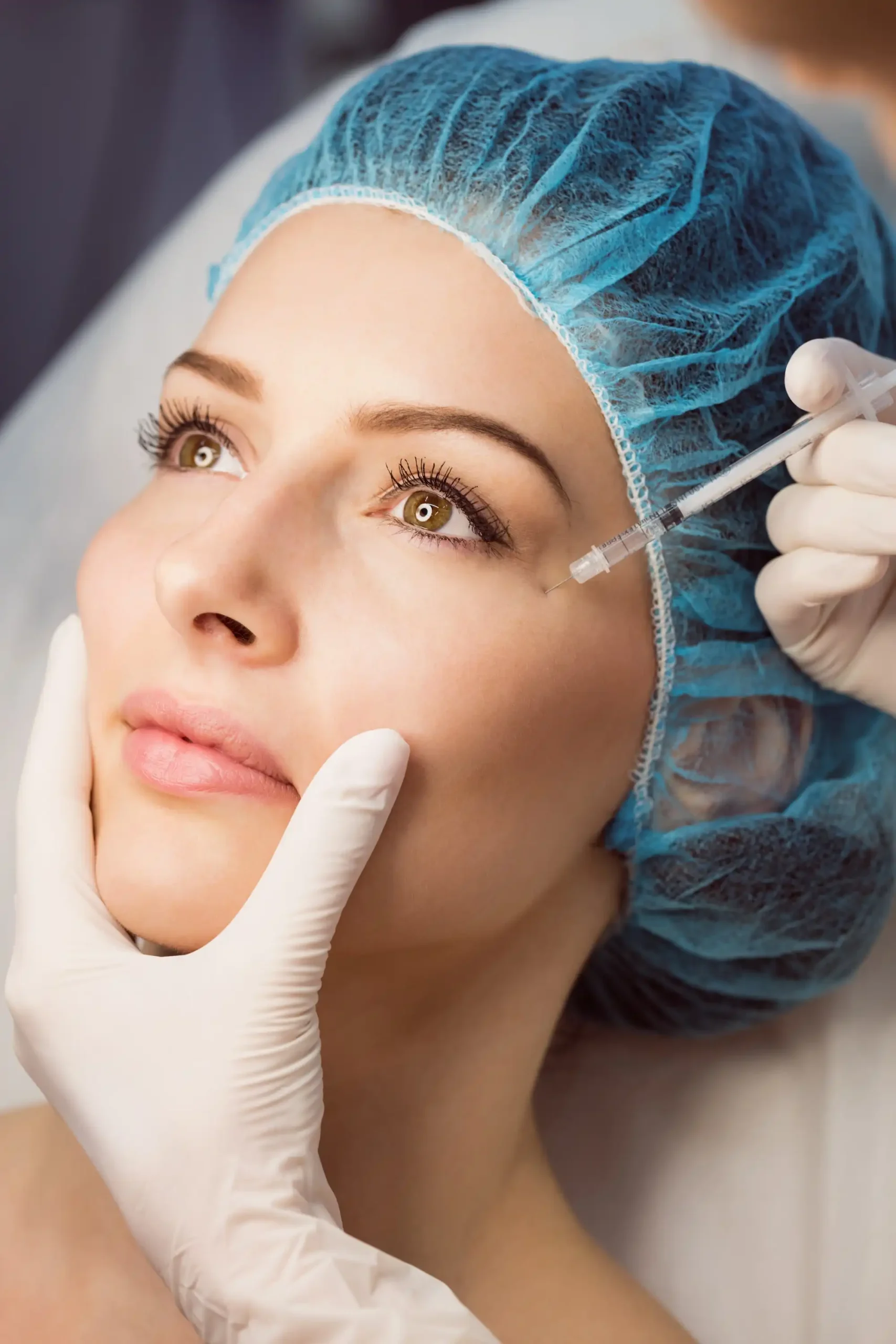 Crow's feet assessment beside the eyes before Botox